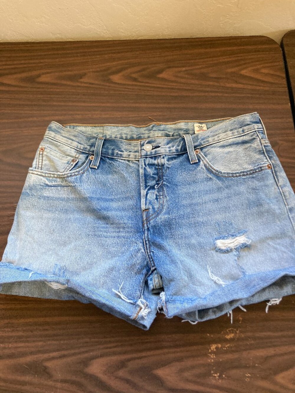 Vintage Levis denim shorts crafted from White Oak Cone Denim